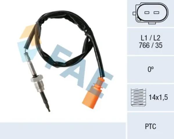 Датчик температуры отработавших газов после сажевого фильтра 68003 FAE