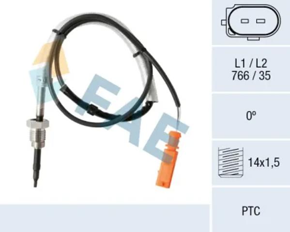 Датчик температуры выхлопных газов после сажевого фильтра 68005 FAE