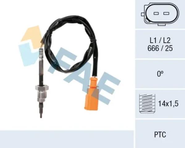 Датчик температуры отработавших газов после сажевого фильтра 68014 FAE