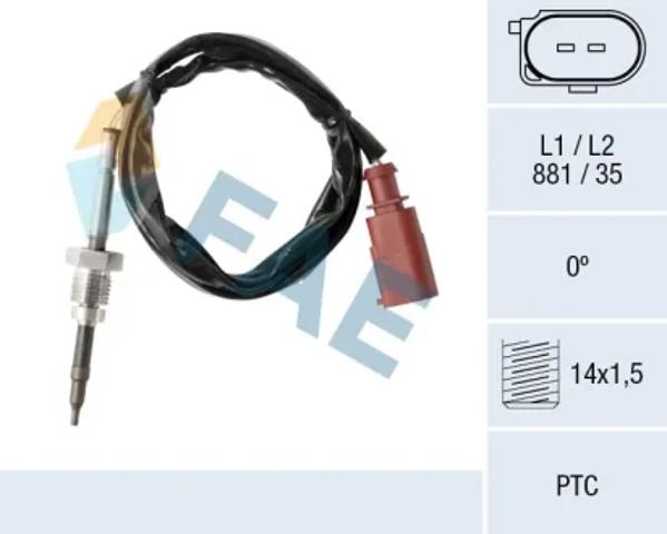 Датчик температуры выхлопных газов перед сажевым фильтром 68017 FAE