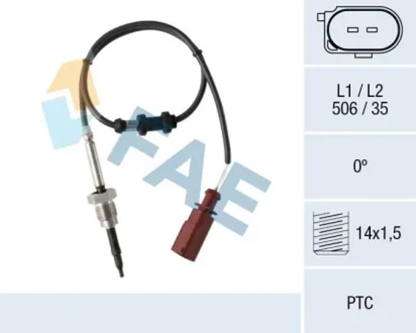 Датчик температуры выхлопных газов после сажевого фильтра 68026 FAE