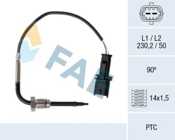 Датчик температуры отработавших газов (ОГ), сажевого фильтра 68037 FAE