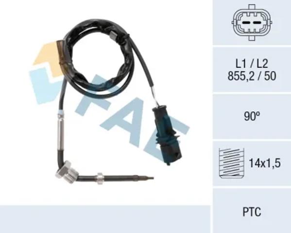Датчик температуры отработавших газов после сажевого фильтра 68086 FAE