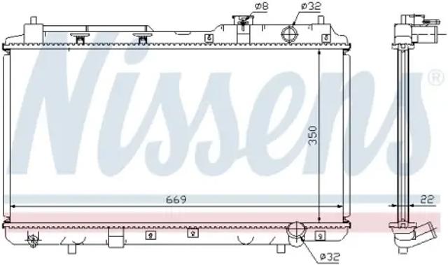 Радиатор охлаждения 68101A NISSENS