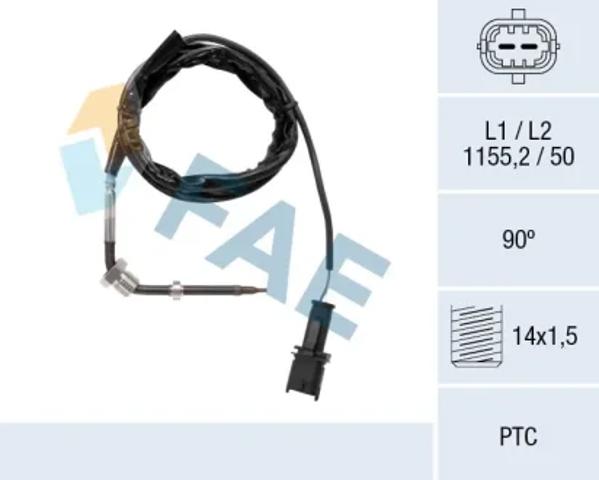 Датчик температуры отработавших газов (ОГ), после катализатора 68123 FAE