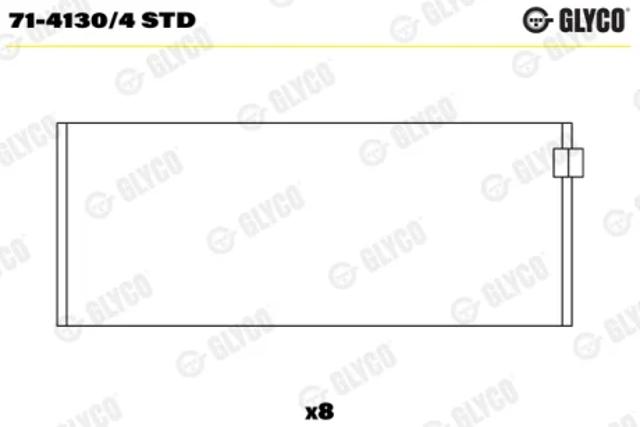 Шатунные вкладыши коленвала 7141304STD GLYCO
