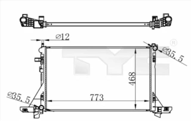 Радиатор основной 7280064 TYC