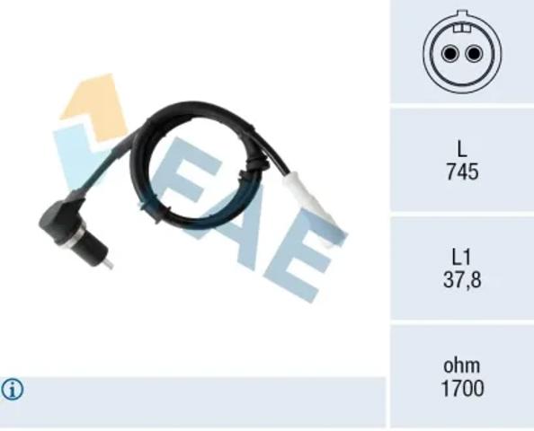Датчик АБС (ABS) задний, левый 78555 FAE