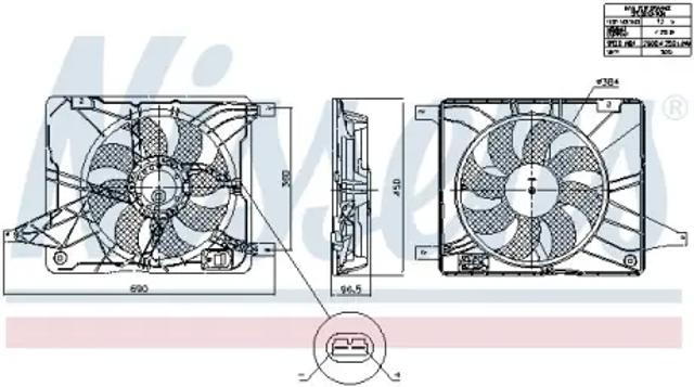 NISSENS 850017 Диффузор вентилятора в сборе с мотором и крыльчаткой в наличии Сумы