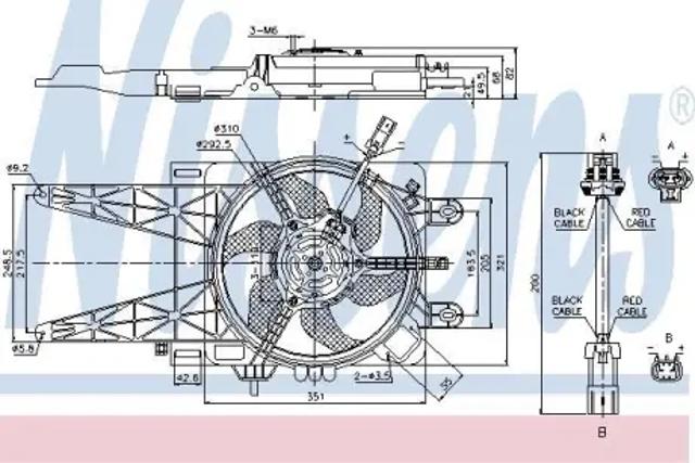 Диффузор радиатора охлаждения в сборе с крыльчаткой 85051 NISSENS