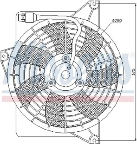 Диффузор радиатора кондиционера, в сборе с крыльчаткой и мотором 85371 NISSENS