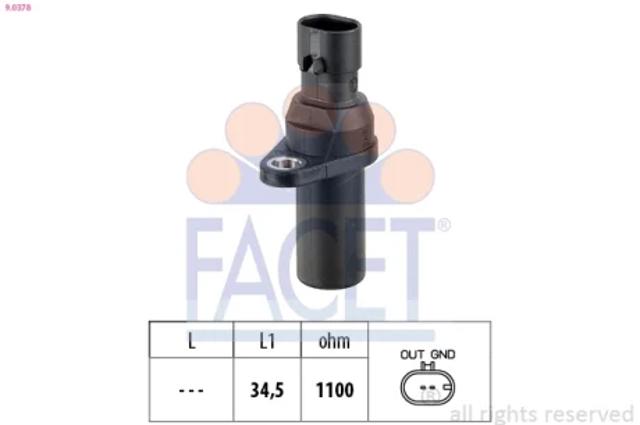 Датчик оборотов коленвала 90378 FACET