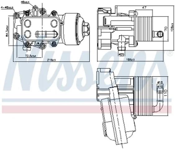  Корпус масляного фильтра 91315 NISSENS