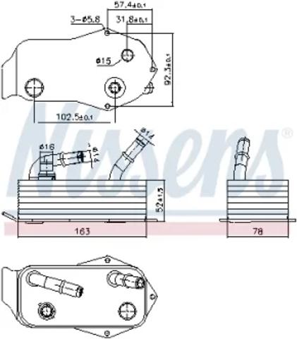 Радиатор охлаждения, АКПП 91353 NISSENS