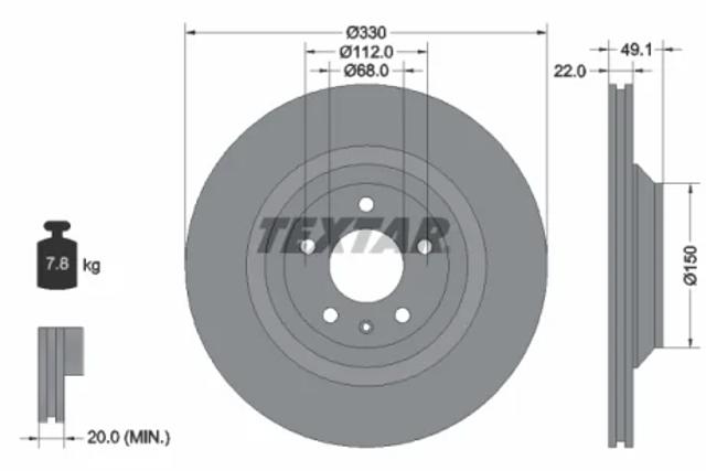 Тормозной диск 92132603 TEXTAR