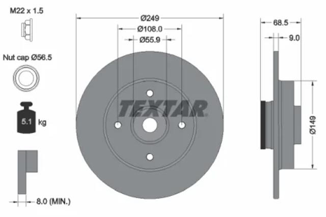 Тормозные диски 92133303 TEXTAR