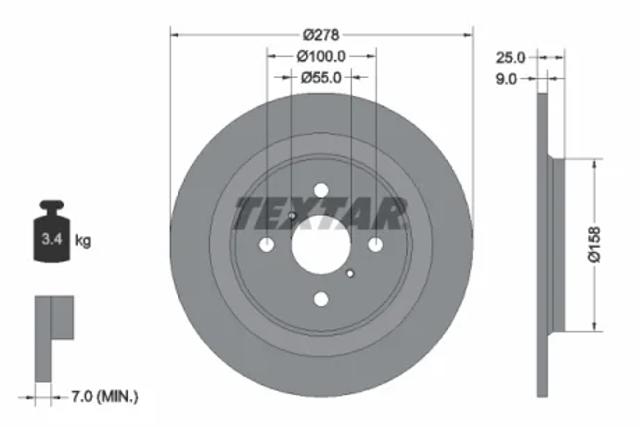 Тормозной диск 92161903 TEXTAR