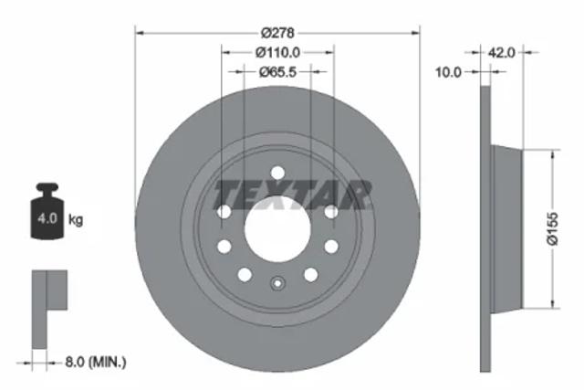 Дисковый тормоз Opel Zafira B
