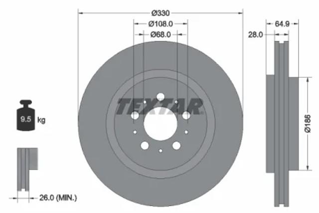 Задний тормозной диск 92178303 TEXTAR