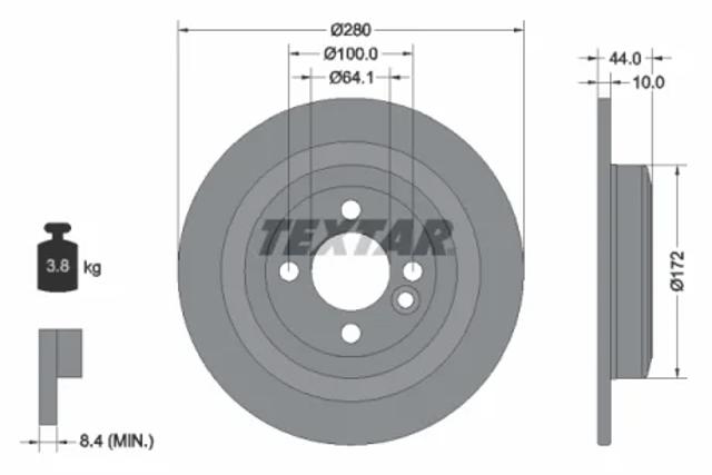 Диск тормозной задний 92234003 TEXTAR