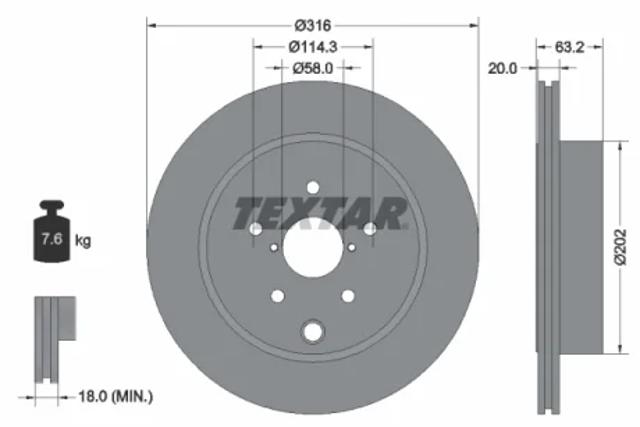 Задний дисковый тормоз 92243703 TEXTAR