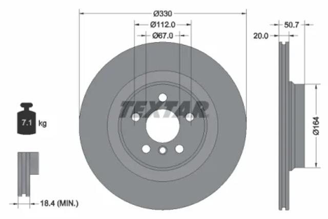 Тормозной диск 92306805 TEXTAR
