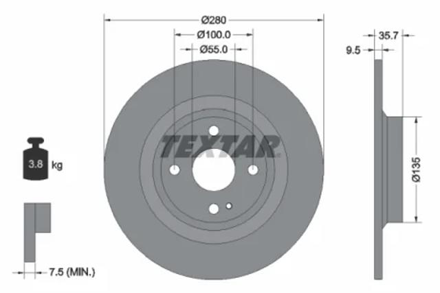 Тормозные диски 92320003 TEXTAR