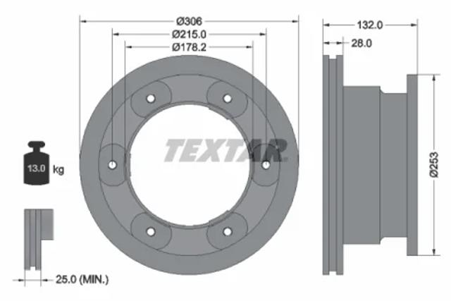 Тормозные диски 93177703 TEXTAR