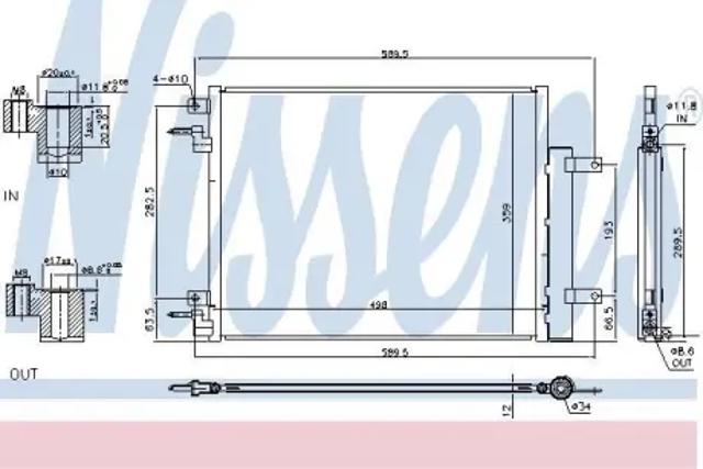 Трубопроводы и радиатор кондиционера 940733 NISSENS