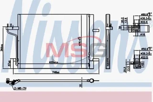 Конденсатор кондиционера 940767 NISSENS