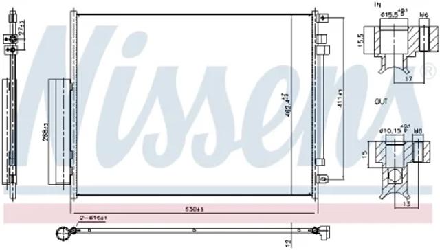 Конденсатор кондиционера 940972 NISSENS