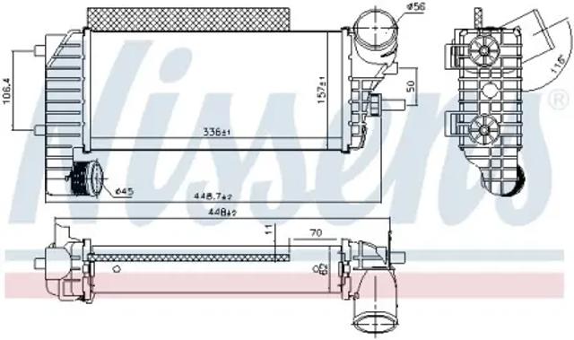 Радиатор интеркуллера 96251 NISSENS
