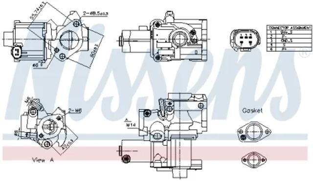 Клапан EGR системы рециркуляции отработавших газов 98199 NISSENS