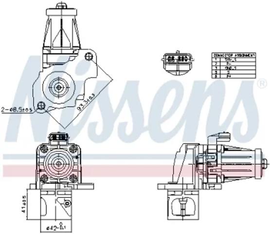 Клапан EGR, рециркуляции газов 98405 NISSENS