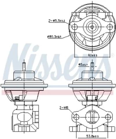 Клапан EGR, рециркуляции газов 98479 NISSENS