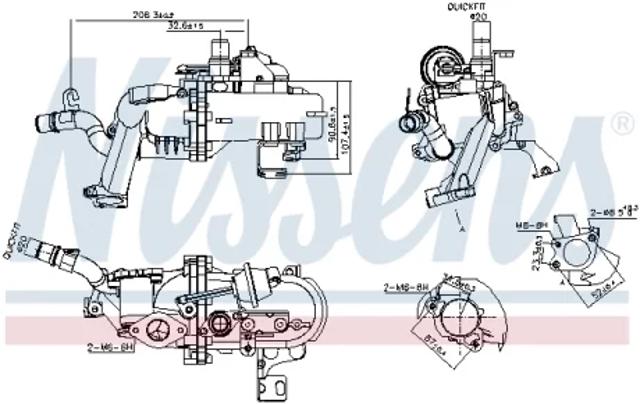 Радиатор системы EGR рециркуляции выхлопных газов 989285 NISSENS