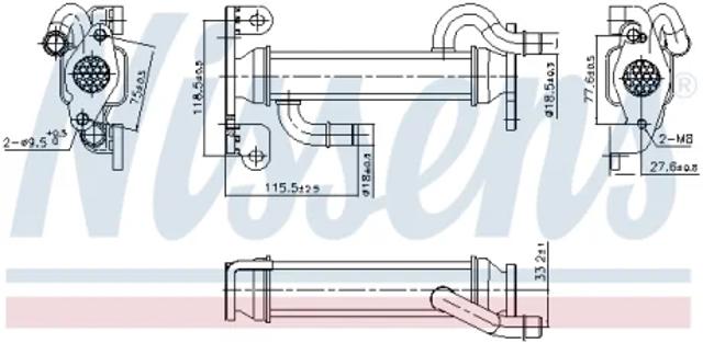 Радиатор системы EGR 989400 NISSENS