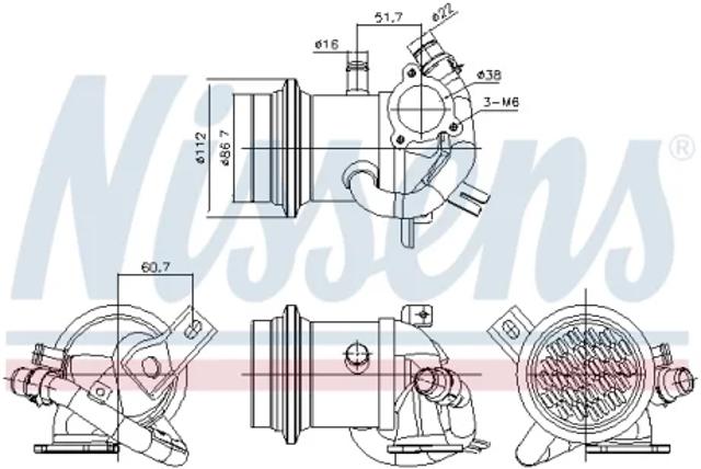 Радиатор системы EGR 989424 NISSENS