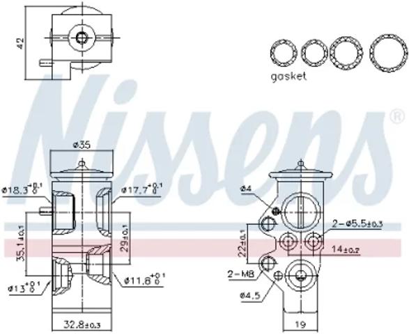 Клапан TRV, кондиционера 999428 NISSENS