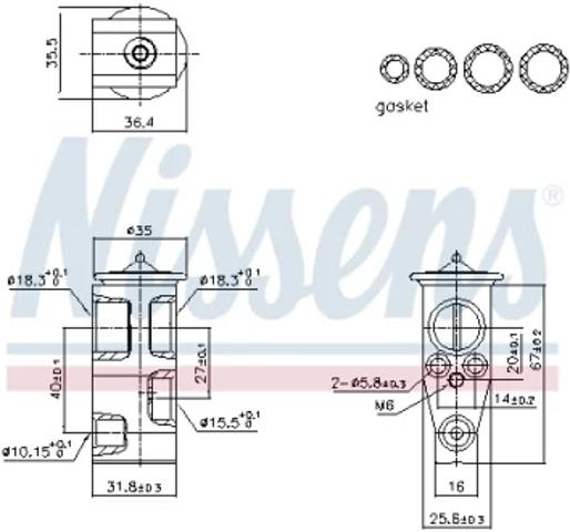 Клапан TRV, кондиционера 999444 NISSENS