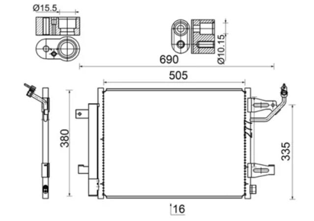 Радиатор кондиционера AC509000S MAHLE