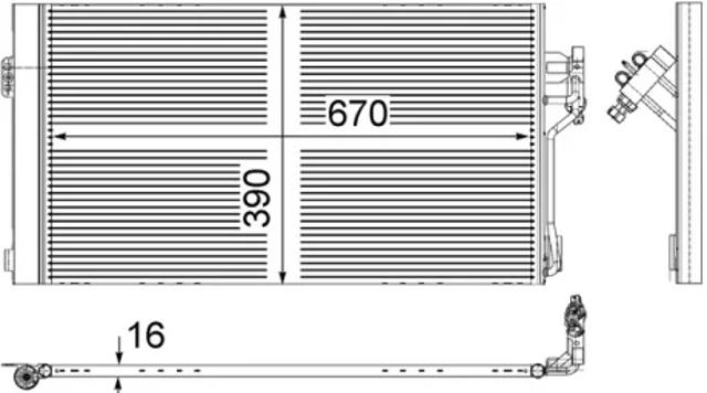 Радиатор системы охлаждения кондиционера AC761000S MAHLE