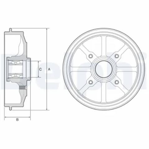 Барабан тормозной задний BFR484 DELPHI