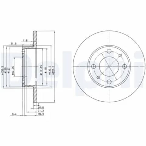 Тормоз дисковый передний BG2147 DELPHI