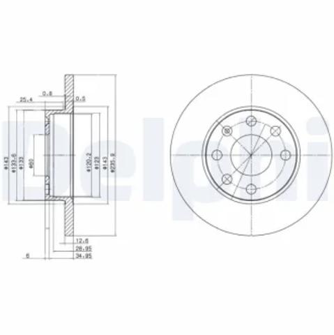 Передний тормозной диск BG2148 DELPHI