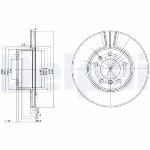 Тормоз дисковый передний BG2433 DELPHI