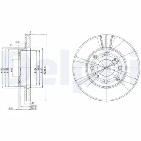 Тормоз дисковый передний BG2673 DELPHI