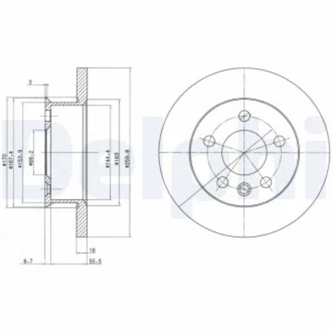 Тормоз дисковый передний BG2716 DELPHI