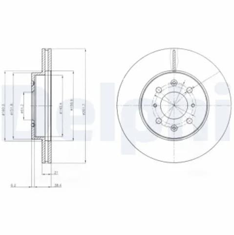 Тормоз дисковый передний BG2759 DELPHI