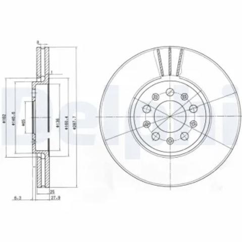 Передний тормозной диск BG3035C DELPHI